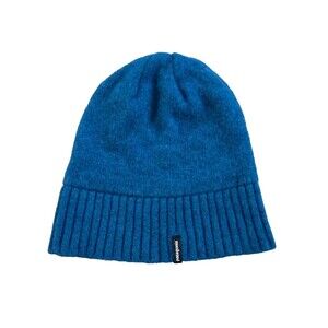 Patagonia Rib Knit Beanie Hat Blue Teal One Size Wool Blend Winter